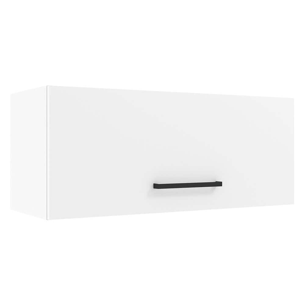 Madesa Hazel Wall Kitchen Storage Cupboard Cabinet with Horizontal Door and Shelves 31 In Modern Organization Unit - White