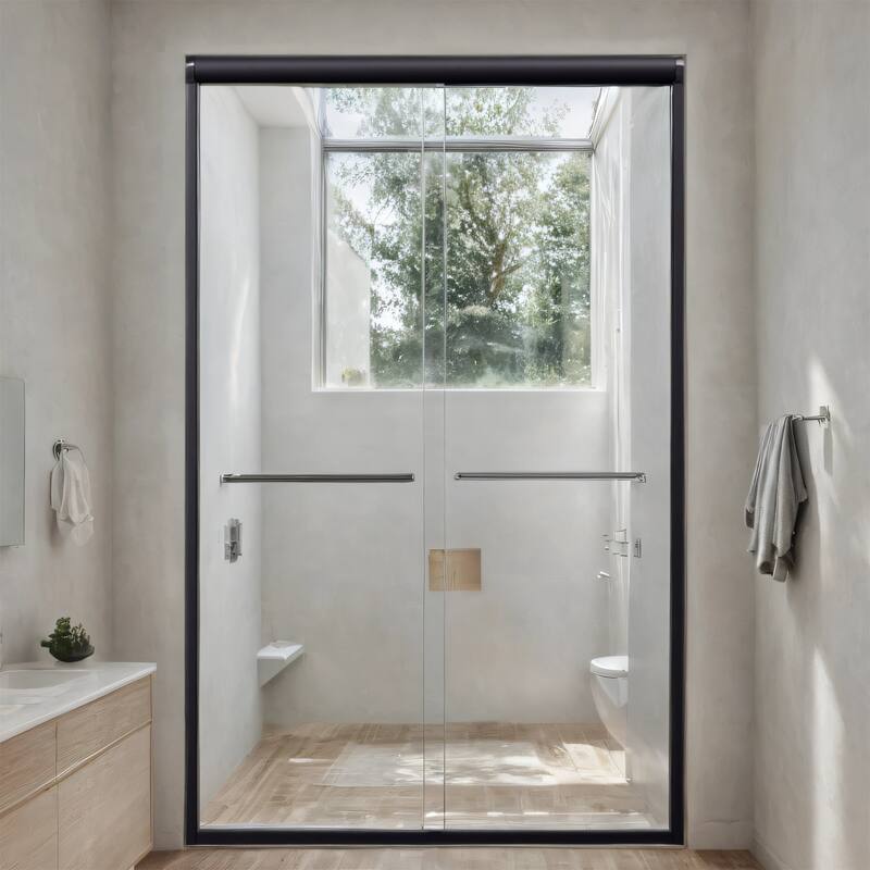 44"-48"W Semi-Frameless Shower Door - 72"H 6mm Tempered Glass