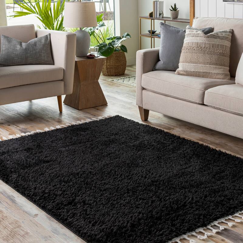 Artistic Weavers Breda Solid Boho Area Rug - 5' x 7' - Black - Rectangle