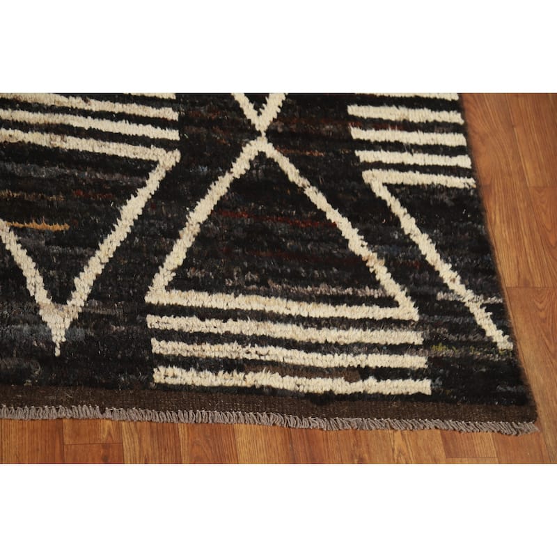 Geometric Moroccan Oriental Area Rug Handmade Bedroom Wool Carpet - 6'11" x 9'10"
