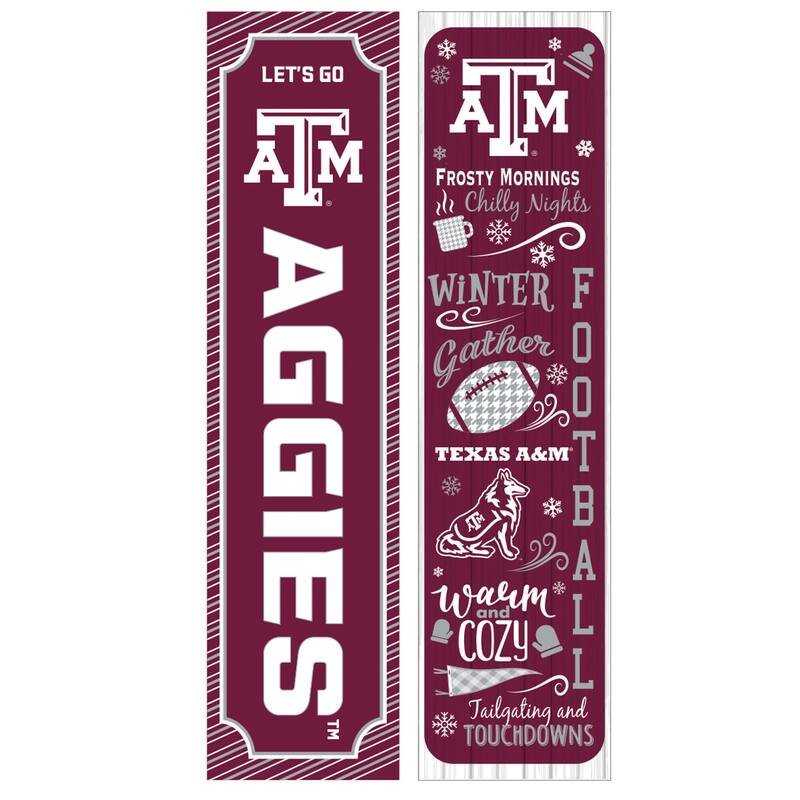 47" Double Sided Seasonal Porch Leaner, Texas A&M - 47" x 11.25"