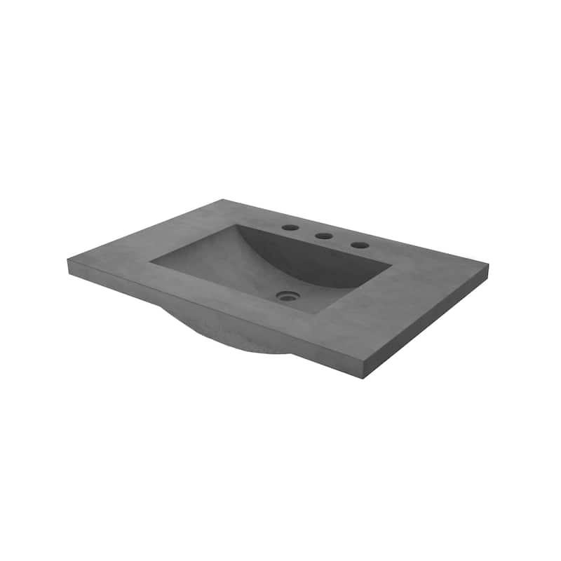 Palomar 30-inch NativeStone Bathroom Sink - Slate - Three Faucet Holes