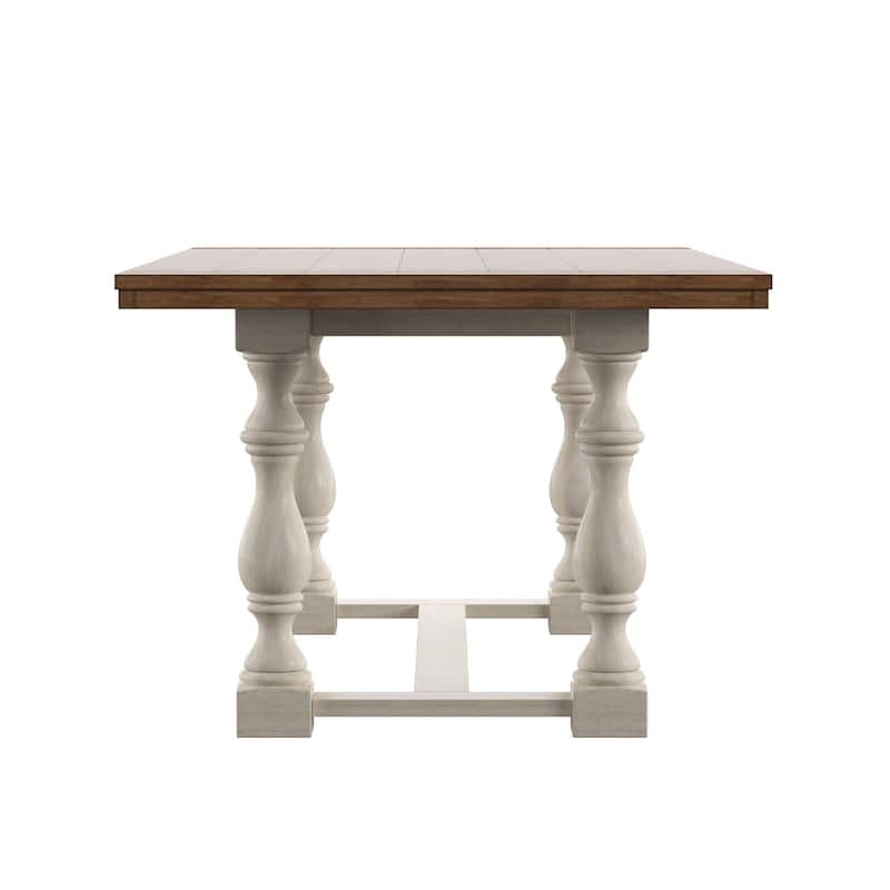 Eleanor 78-inch Oak Dining Table with Turned Leg Trestle Base by iNSPIRE Q Classic