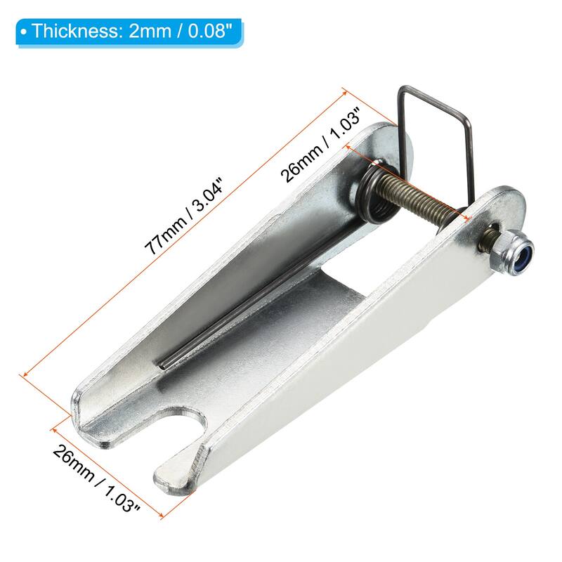 77mm Hook Safety Latch Kit, Metal Towing Hitch Replacement, Silver - Silver