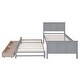 preview thumbnail 11 of 10, Style Design Platform Bed with Trundle and Two Drawers, Sturdy Frame, Twin Size, Grey