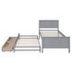 preview thumbnail 11 of 10, Twin Size Wood Frame Platform Bed with Trundle Bed and Two Storage Drawers, Headboard Included