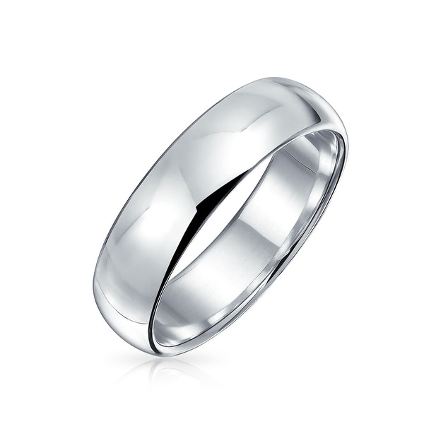 Size 5 to 15 Sterling Silver Wedding Ring Classic Domed Plain Wedding Band 10MM