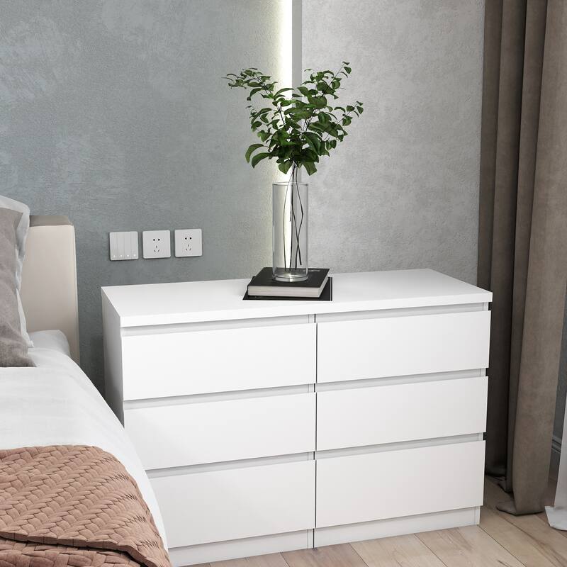 19.7"Nightstand with 3 Drawers,Set of 2,Beside Table with Drawers Handle Free Design,Thickened Top Plate,3 Drawer