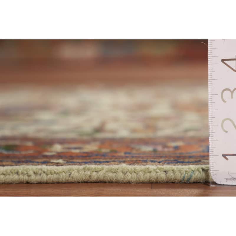Light Green Heriz Serapi Indian Accent Rug Handmade Wool Carpet - 3'10" X 6'3"