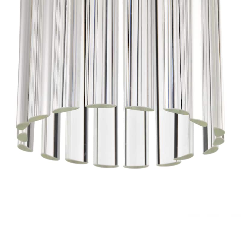 Casandra 1 Light Crystal Glass Rod Mini Pendant Chandelier - Brushed Brass