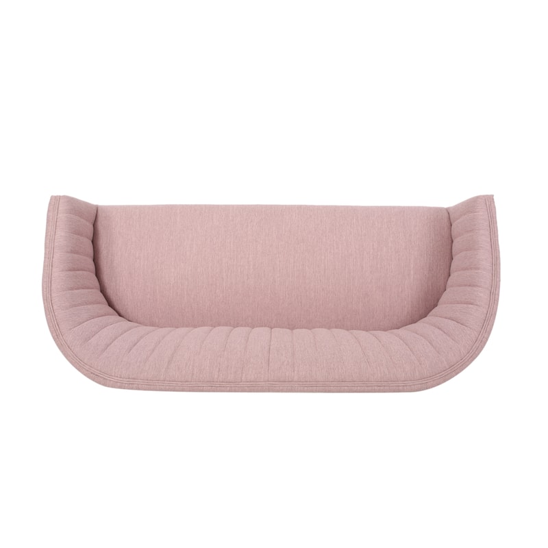 Small Sofa Couch with Rubberwood Legs, Decorative Sofa with Curved Backrest, Charming Love Seat Couches for Small Place