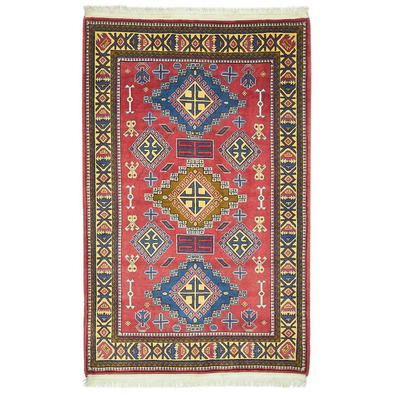 ECARPETGALLERY Hand-knotted Kayseri Vintage Red Wool Rug - 3'6 x 5'4