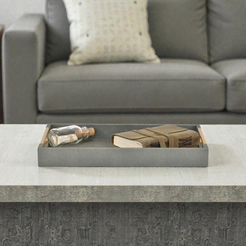 Lusan Faux Shagreen Tray with Handles
