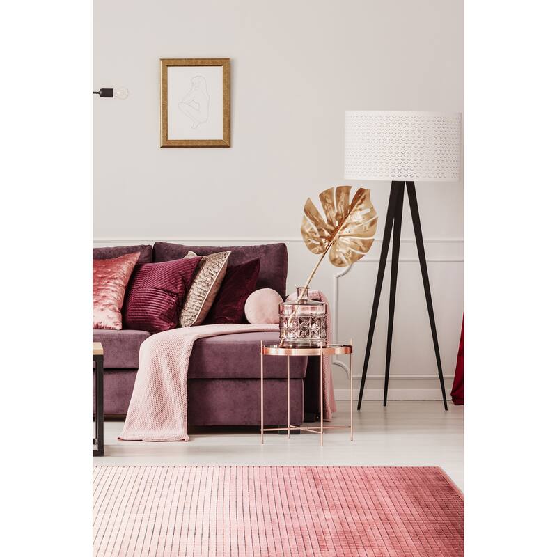 ECARPETGALLERY Hand Loomed Elysian Pink Viscose Rug - 6'9 x 9'6