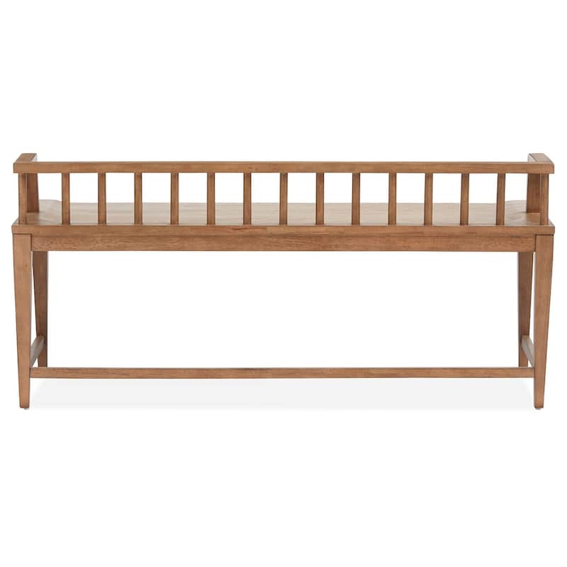 Magnussen Home Lindon Belgian Wheat Low Back Arm Bench - 52.13''W x 19.13''D x 24''H
