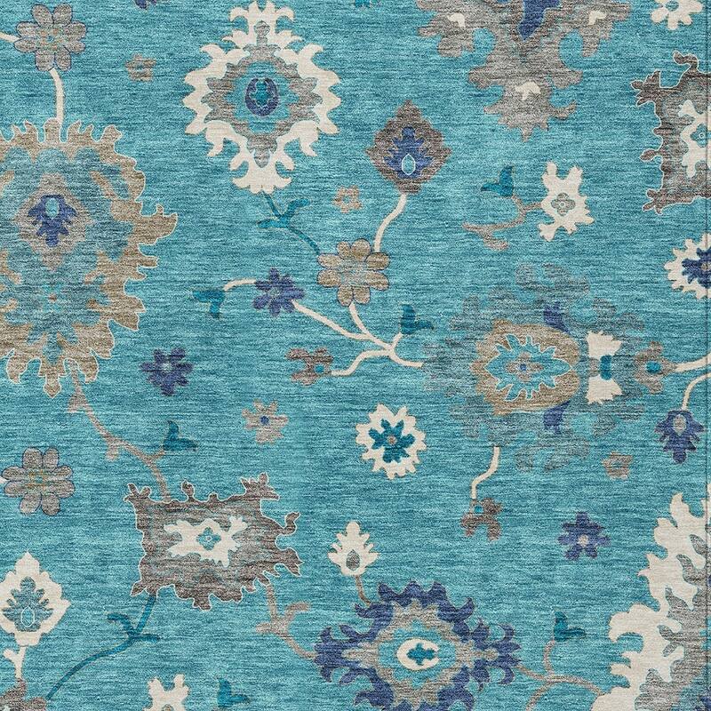 HomeRoots Floral Traditional Rectangle Outdoor Rug