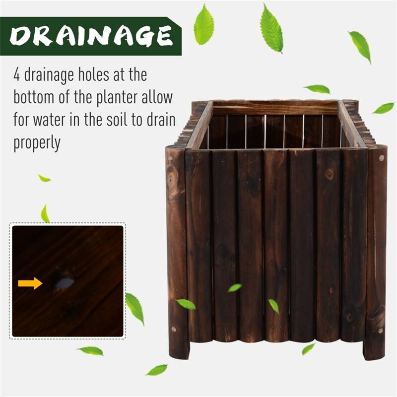 Natural Fir Wood Garden Planter Box 39 Inch Raised Bed for Vegetables Herbs and Flowers - 39.25" L x 16" W x 15.75" H