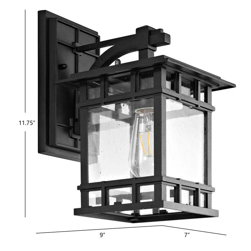 SAFAVIEH Grit Outdoor Wall Lantern - 7"x9"x11.8" - 7Wx9Dx12H