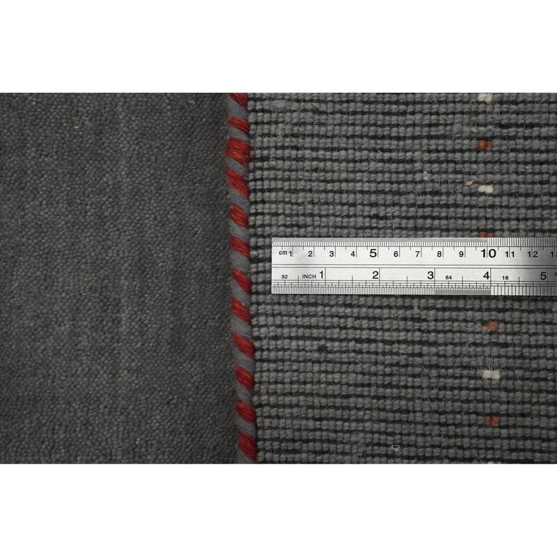 Handmade Gray Gabbeh Oriental Accent Rug Handmade Wool Carpet - 5' 7'' X 4' 1''