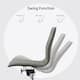 Set of 2 Modern Office Chairs, Upholstered PU Leather Ribbed Armless Mid Back with Metal Frame, Adjustable Height, Tilt