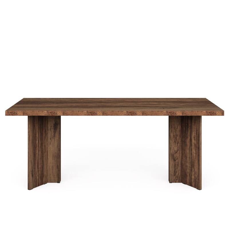 63" Farmhouse Executive Desk - Vintage Wood Computer Workstation with Thickened Tabletop, Large Writing & Conference Table