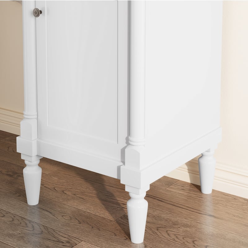 19-Inch Vintage Solid Wood Bathroom Vanity with Sink - Compact Design for Small Spaces