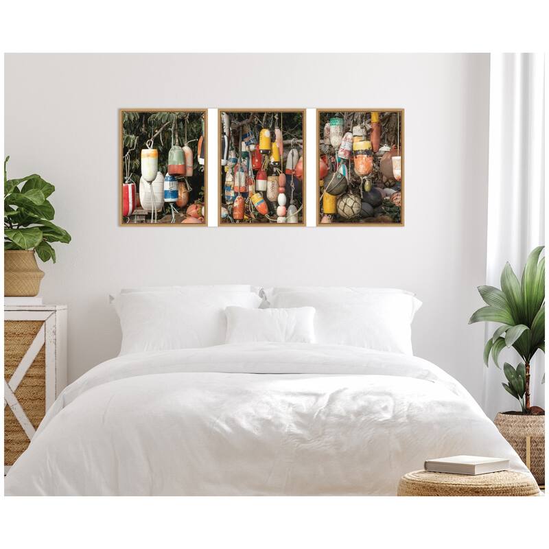 Kate and Laurel Buoys No. 1 No. 2 and No.3 3 Piece Framed Canvas Wall Art Set by Emiko and Mark Franzen F2 Images