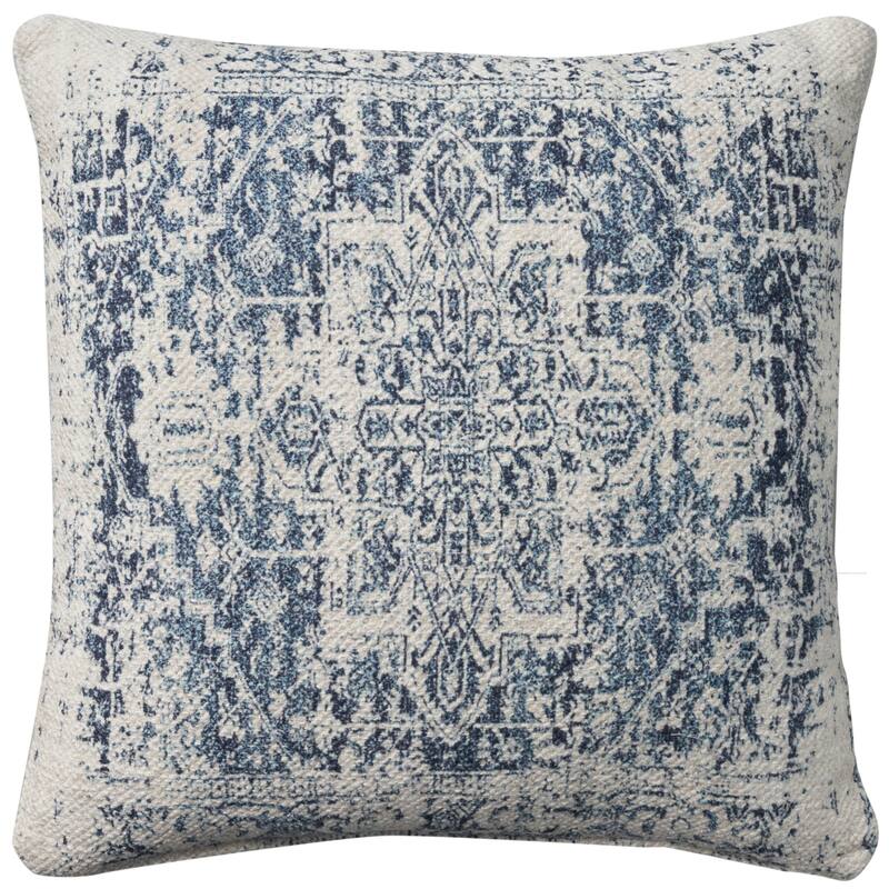 Nicole Curtis Nicole Curtis Pillow Vj020 20" x 20" Ivory Navy Indoor Throw Pillow - 20" x 20"