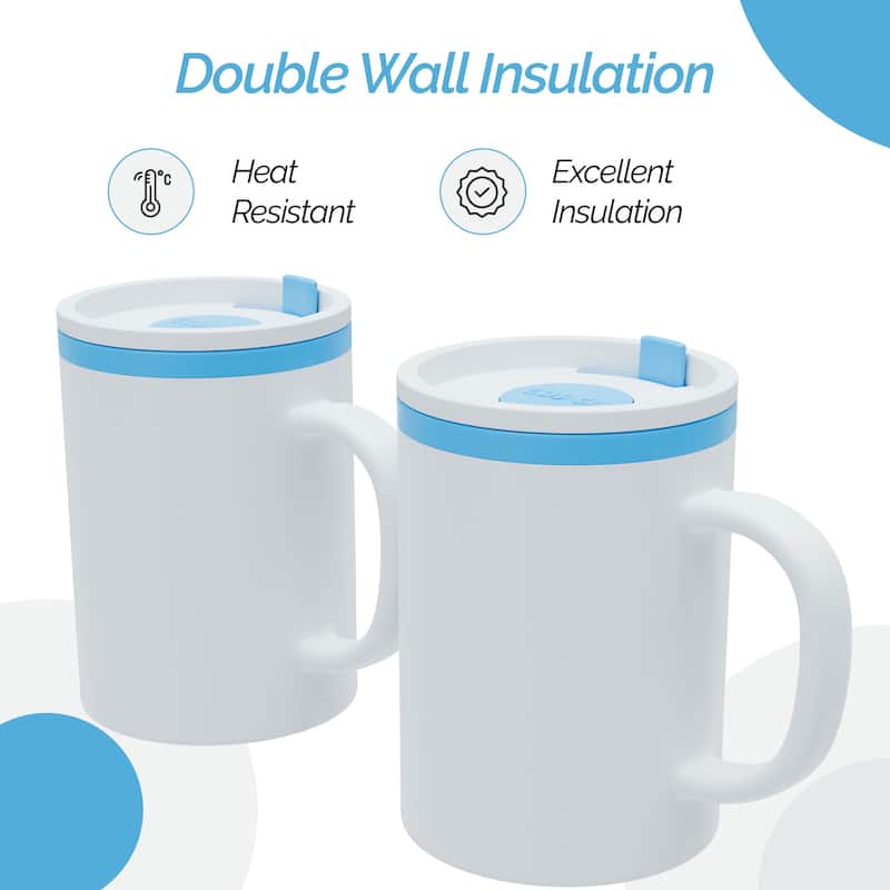 Copco Iconic Plastic Double Wall Insulated Desk Mug with Lid - 16 oz