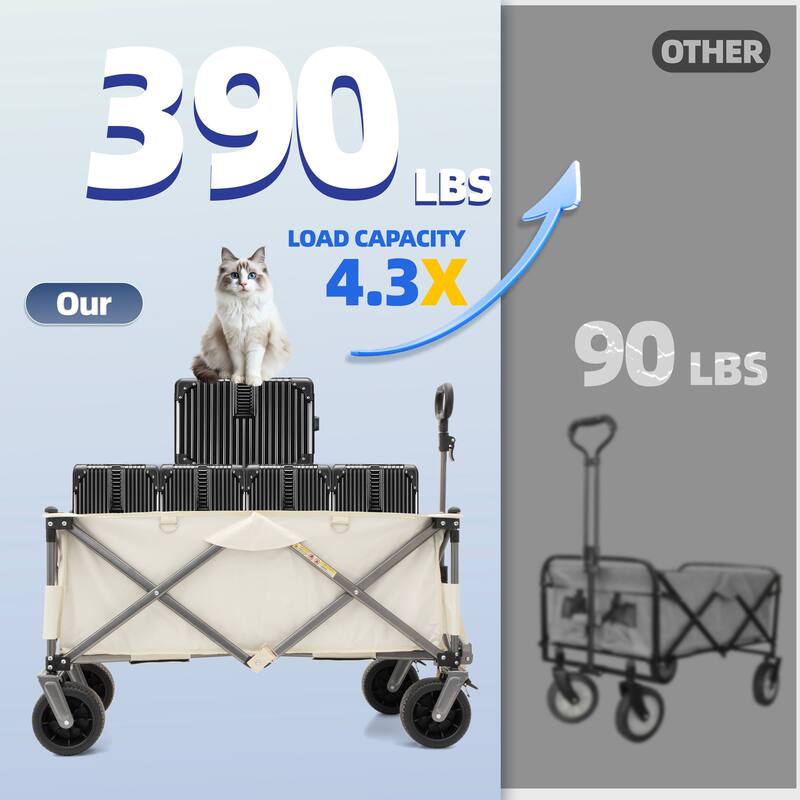 Heavy Duty Utility Beach Wagon Cart for Sand with Big Wheels