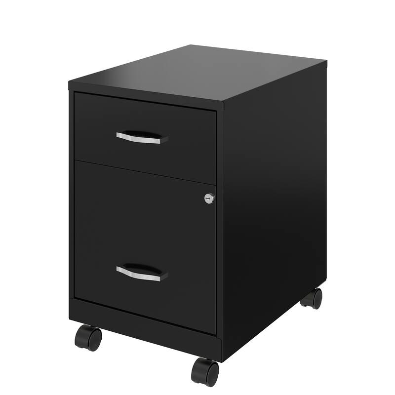 Space Solutions 18" Deep 2 Drawer Letter Width Mobile Vertical File Cabinet with Accessory Drawer