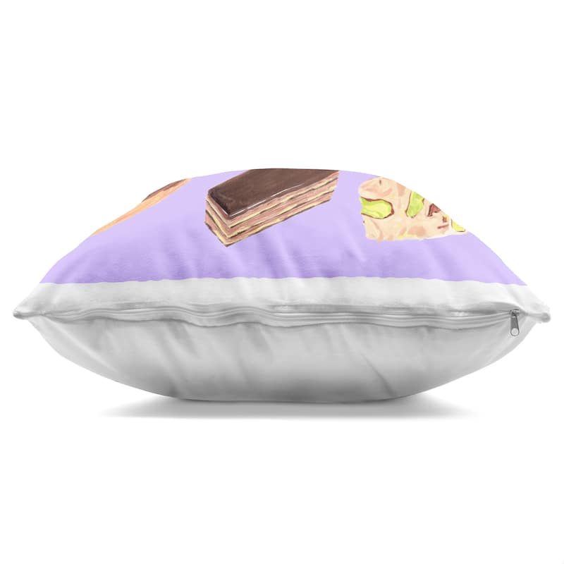 Stupell Bakery Goods on Purple Decorative Printed Throw Pillow Design by Melissa Wang