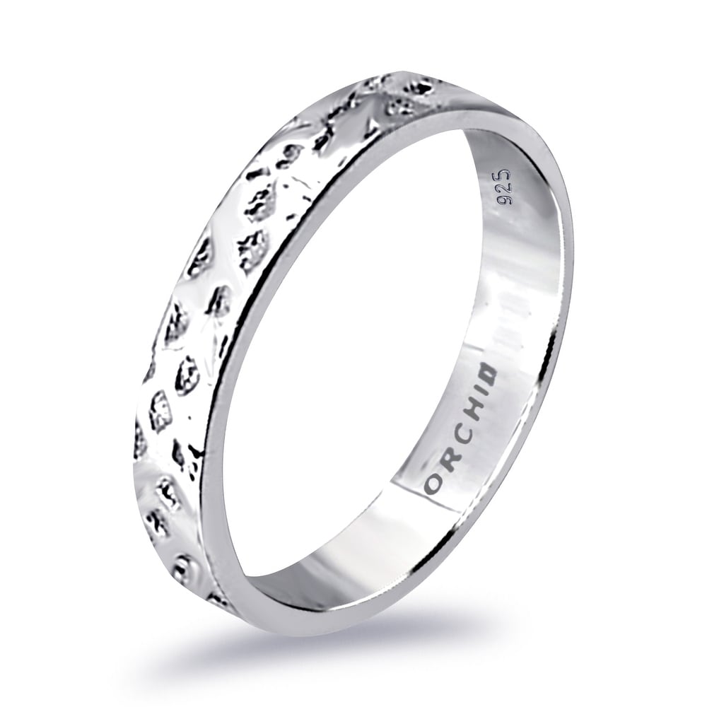 925 Sterling Silver Rhodium-plated 7mm Polished Fancy Size 5 to 13.5 Band Ring