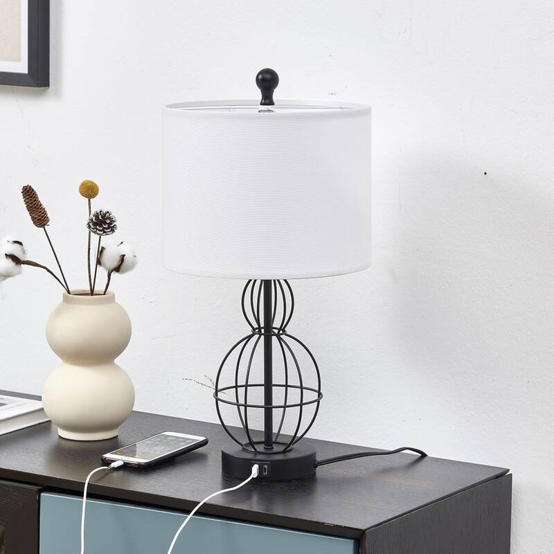 Metal Desk Lamp with USB Port (Set of 2)