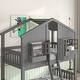 preview thumbnail 13 of 17, Playhouse Design Bunk Bed with Roof , Window, Window Box and Door, Twin over Twin