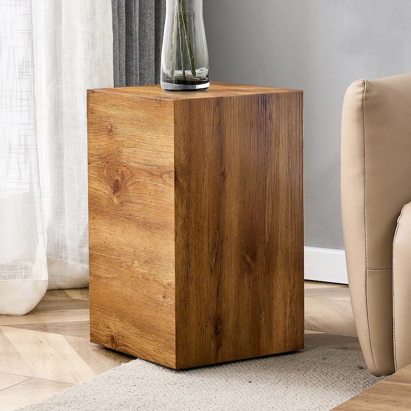 GDFStudio Alaric Wood Coffee Table with Natural Wood or Marble Texture