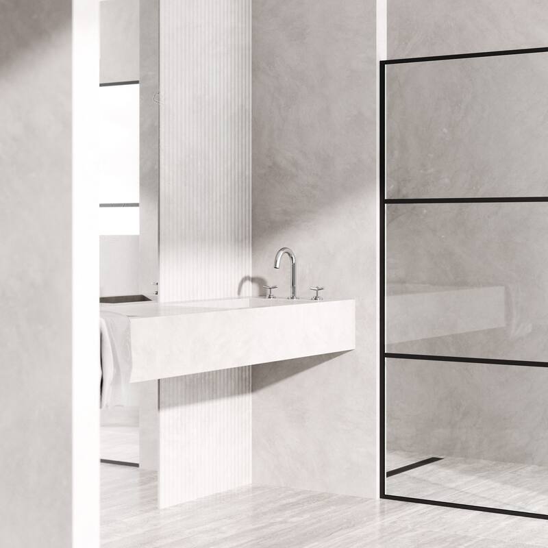 Vigo VG01308 Jewel 1.2 GPM 9" H Double Handle Widespread Bathroom
