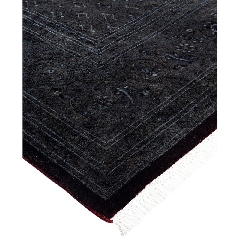 Overdyed One-of-a-Kind Hand-Knotted Area Rug - Black - 10' 2" x 14' 6"