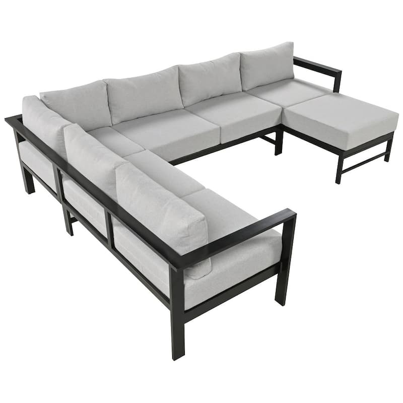 U-Shaped Multi-Person Outdoor Sofa Set, Suitable for Gardens