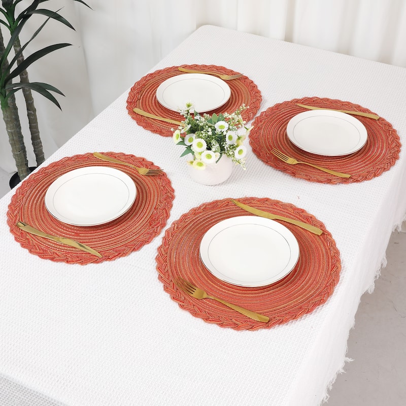Rustic Placemats Set of 6 Placemats for Dining Table Decor Indoor Outdoor Washable Kitchen Table Mat Wipe Clean 15*15in