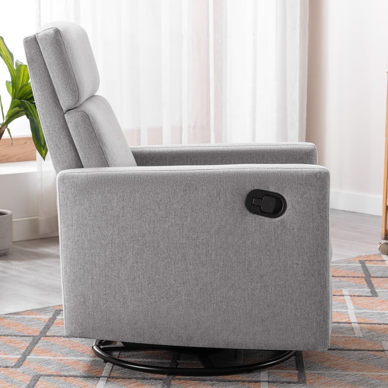 Modern Upholstered Swivel Rocker Recliner