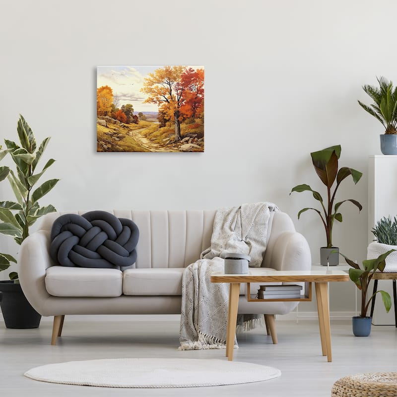 Stupell Classic Fall Foliage Path Canvas Wall Art Design by Lil' Rue