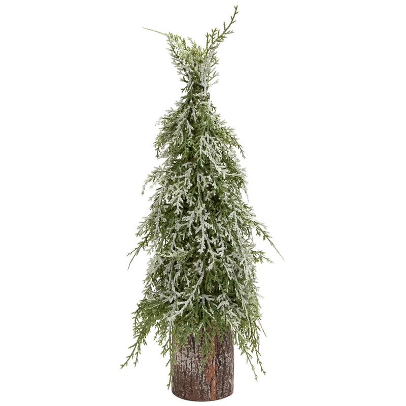 Iced Cedar Pine Artificial Mini Christmas Tree - 18" - Unlit