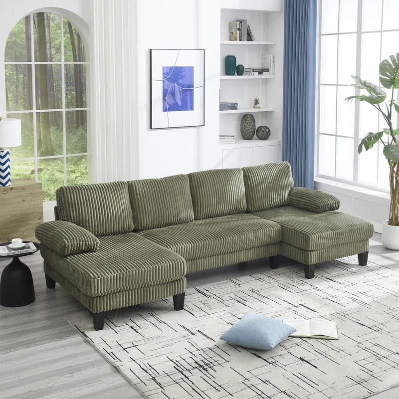 4-Seat U-Shaped Sectional Sofa with Double Chaise