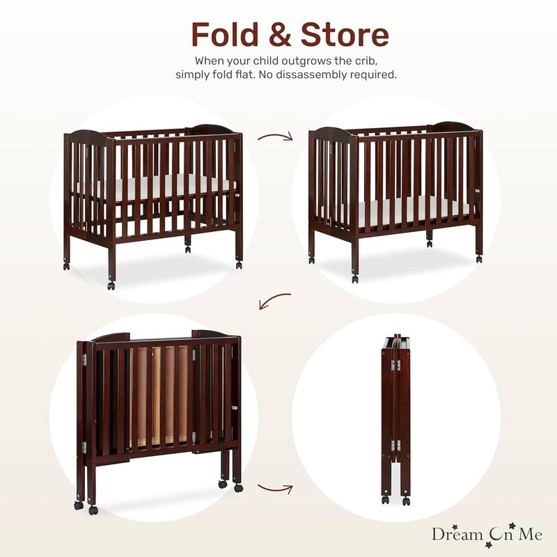 Dream On Me, 2 in 1 Folding Portable Crib