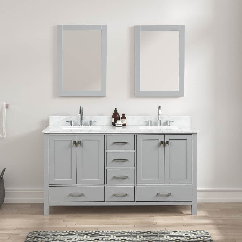 Blossom Geneva 60 Inch Double Bathroom Vanity with Marble Top & Sinks