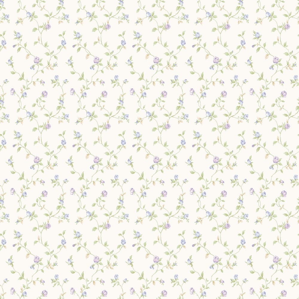 Galerie Wallcoverings Miniatures 3 Rose Bud Trellis Vine Design Vinyl on Non-woven Matte Wallpaper Roll