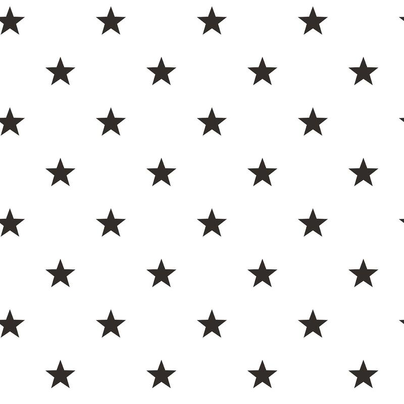 Galerie Wallcoverings Deauville 2 Geometric Star Non-woven Matte Wallpaper Roll - 33 feet x 21 inches - White/Black