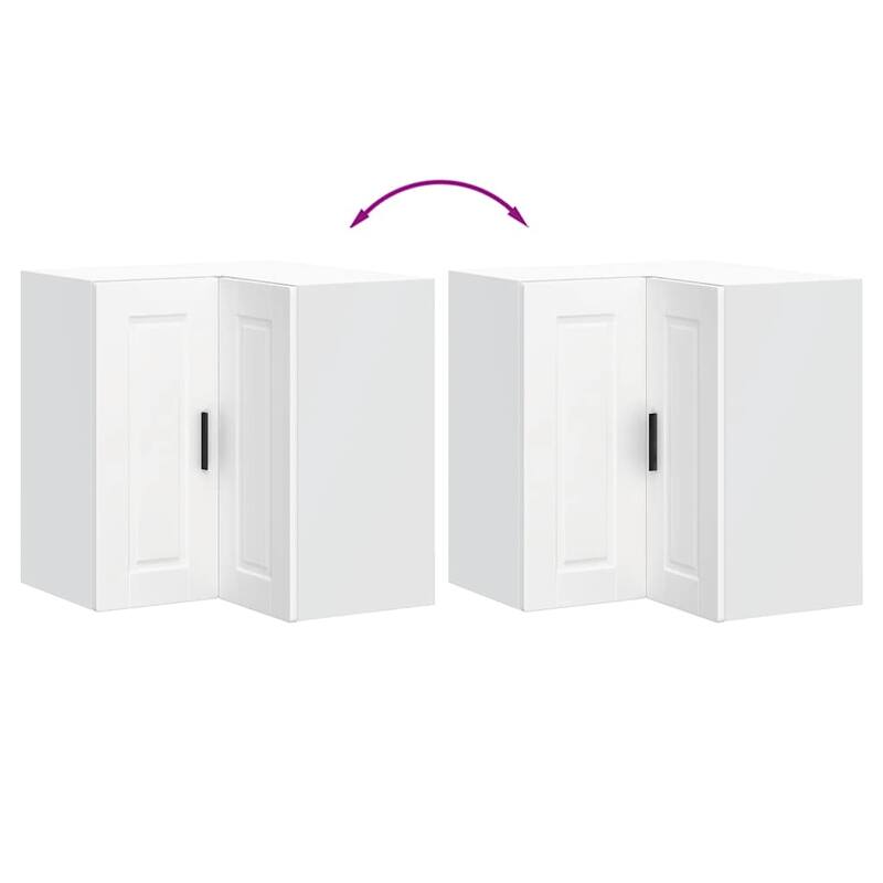vidaXL Kitchen Wall Corner Cabinet White Engineered wood Compact - 22.4 x 22.4 x 23.6