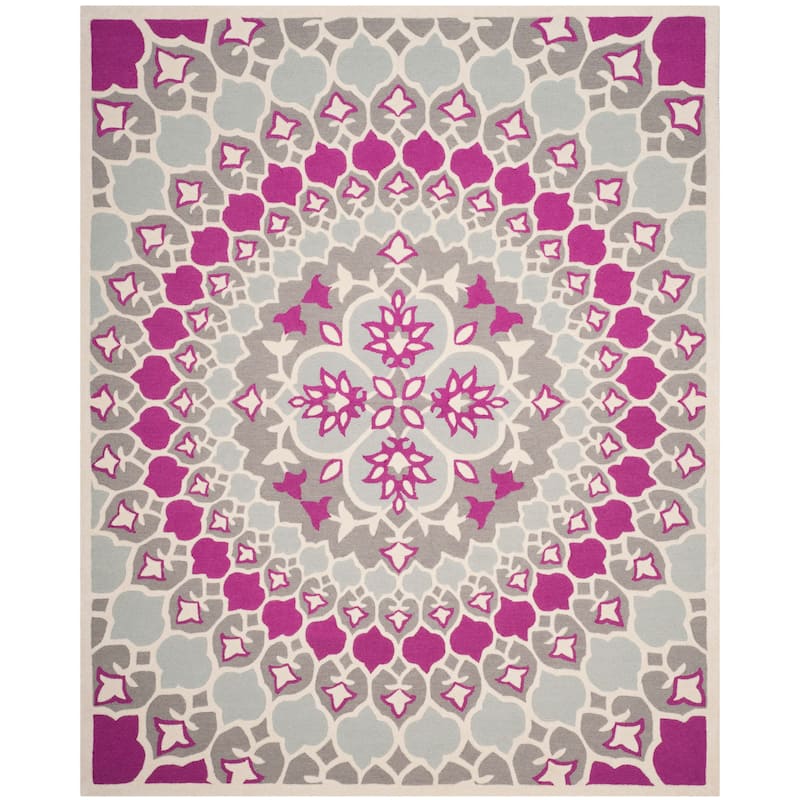 SAFAVIEH Handmade Bellagio Ronak Modern Oriental Wool Rug - 8' x 10' - Grey/Ivory